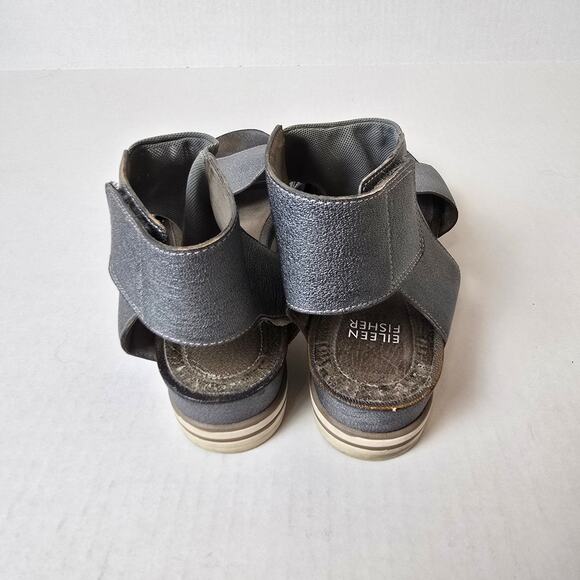 Eileen Fisher Silver Sandals Size 9.5 - Picture 5 of 6